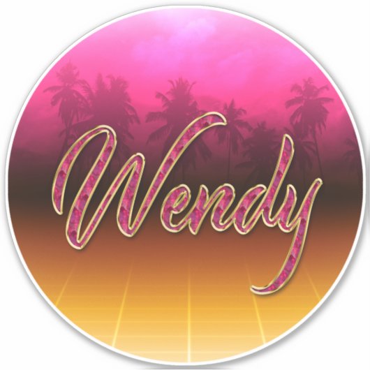 Wendy Vorname Name golden pink Aufkleber Sticker (Voorkant)