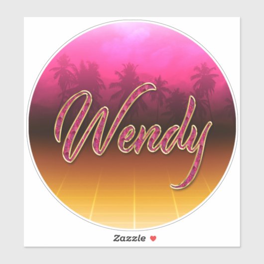 Wendy Vorname Name golden pink Aufkleber Sticker (Vel)