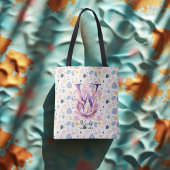 Wendy's Whimsical Bloom - Boho Floral Monogram W Tote Bag
