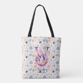 Wendy's Whimsical Bloom - Boho Floral Monogram W Tote Bag (Achterkant)
