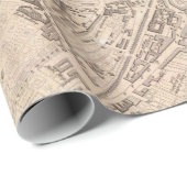 Wenen: Antiek kaart (1844)  Wein  Cadeaupapier (Rol Hoek)