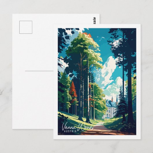 Wenen Bossen Oostenrijk vintage reisplaats Briefkaart (Voorkant / Achterkant)