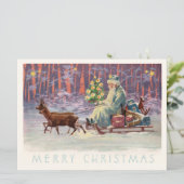 Wenen Bossen Santa Feestdagenkaart (Staand voorkant)