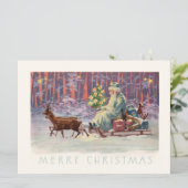 Wenen Bossen Santa Feestdagenkaart (Staand voorkant)