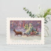 Wenen Bossen Santa Feestdagenkaart (Staand voorkant)