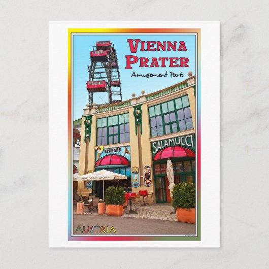 Wenen - Colorful Prater Park Briefkaart (Voorkant)