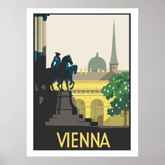 Wenen, illustratie, vintage reisposter poster (Voorkant)
