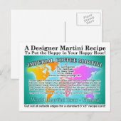 Wenen, Imperial Coffee World Tour Martini Recept Briefkaart (Voorkant / Achterkant)