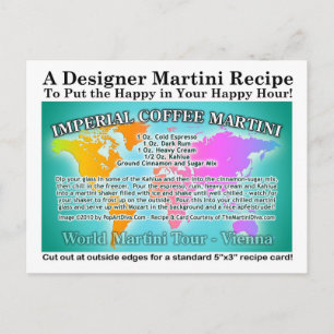 Wenen, Imperial Coffee World Tour Martini Recipe Briefkaart