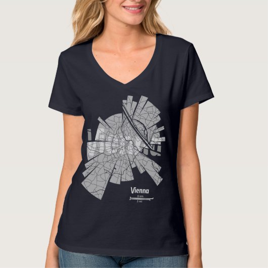 Wenen Kaart T-Shirt voor vrouwen (Voorkant)