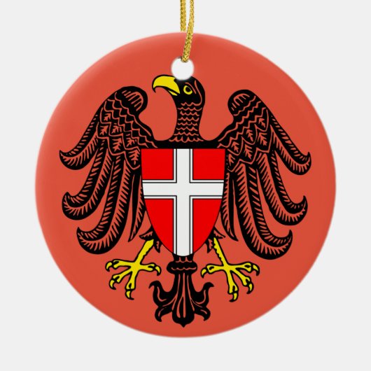 Wenen kerstversiering keramisch ornament (Voorkant)