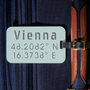 Wenen Latitude-lengtegraad Bagagelabel
