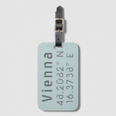 Wenen Latitude-lengtegraad Bagagelabel (Voorkant (verticaal))