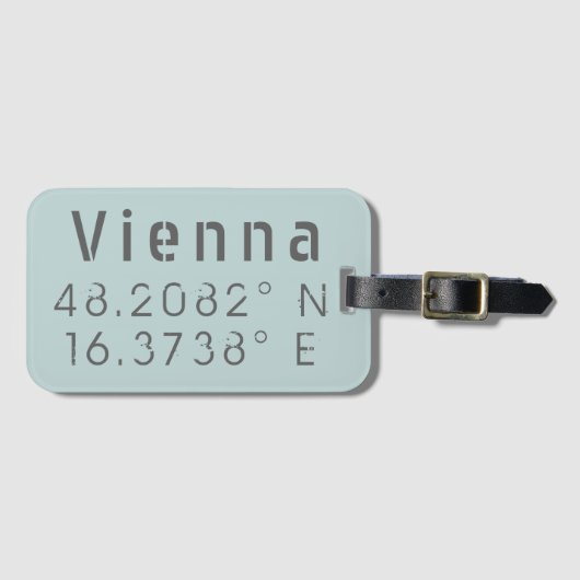 Wenen Latitude-lengtegraad Bagagelabel (Voorkant (horizontaal))