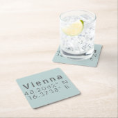 Wenen Latitude-lengtegraad Kartonnen Onderzetters (Insitu)