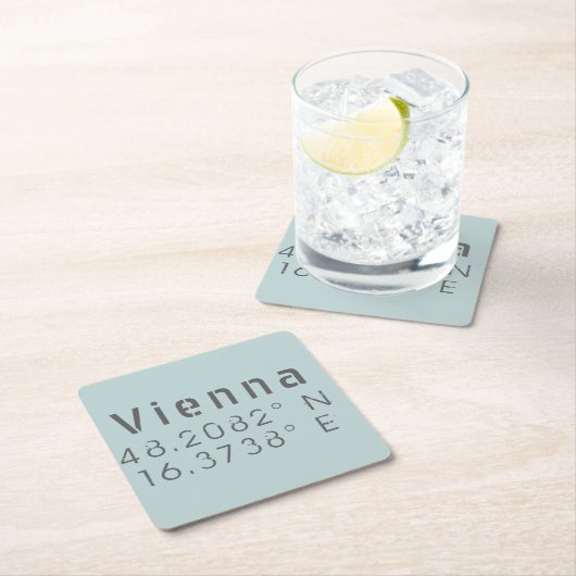 Wenen Latitude-lengtegraad Kartonnen Onderzetters (Insitu)