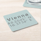 Wenen Latitude-lengtegraad Kartonnen Onderzetters (Schuin)