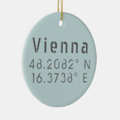 Wenen Latitude-lengtegraad Keramisch Ornament (Rechts)