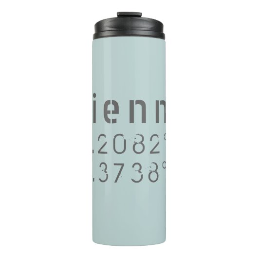 Wenen Latitude-lengtegraad Thermosbeker (Voorkant)