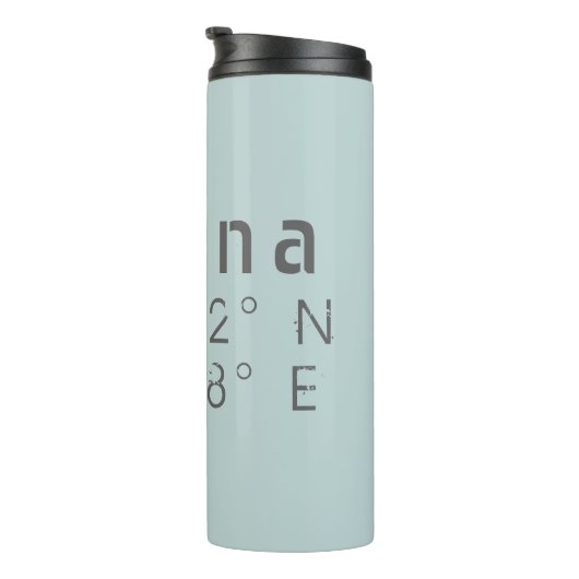 Wenen Latitude-lengtegraad Thermosbeker (Geroteerd rechts)