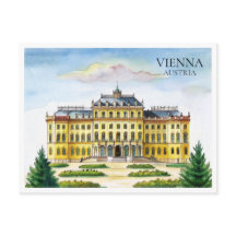 Wenen Oostenrijk Aquarel Stad Reisansichtkaart