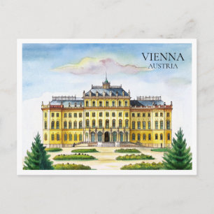 Wenen Oostenrijk Aquarel Stad Reisansichtkaart Feestdagenkaart