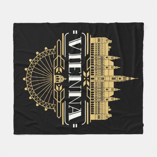 Wenen Oostenrijk Art Deco Aesthetic Souvenir Fleece Deken (Voorkant (Horizontaal))