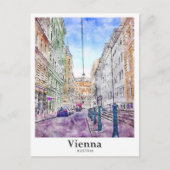 Wenen Oostenrijk Art Travel Waterverf Hand geteken Briefkaart (Voorkant)