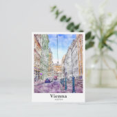 Wenen Oostenrijk Art Travel Waterverf Hand geteken Briefkaart (Staand voorkant)