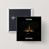 Wenen, Oostenrijk bij nacht Vierkante Button 5,1 Cm (Voorkant /achterkant)