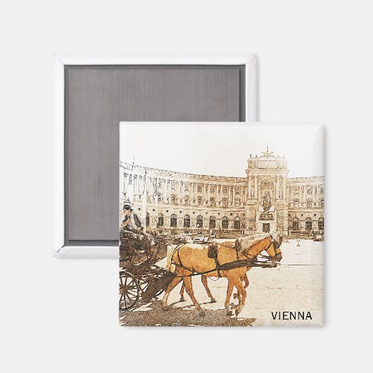 Wenen Oostenrijk City Panorama Uitzicht Magneet (Voorkant / Achterkant)