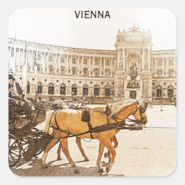 Wenen Oostenrijk City Panorama Uitzicht Vierkante Sticker