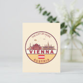 Wenen Oostenrijk City Skyline Emblem Briefkaart (Staand voorkant)