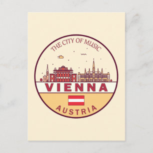 Wenen Oostenrijk City Skyline Emblem Briefkaart