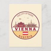 Wenen Oostenrijk City Skyline Emblem Briefkaart (Voorkant)