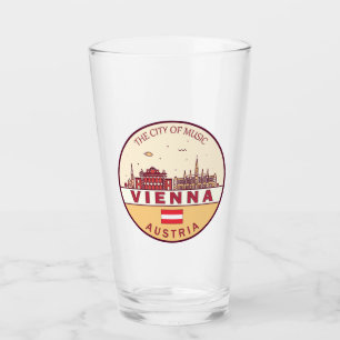 Wenen Oostenrijk City Skyline Emblem Glas