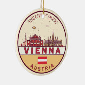 Wenen Oostenrijk City Skyline Emblem Keramisch Ornament (Rechts)
