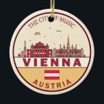 Wenen Oostenrijk City Skyline Emblem Keramisch Ornament<br><div class="desc">Wenen minimalistisch,  kleurrijk kunstontwerp met monumenten en landmerken van de stad in Oostenrijk.</div>