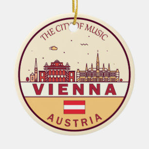 Wenen Oostenrijk City Skyline Emblem Keramisch Ornament
