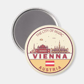 Wenen Oostenrijk City Skyline Emblem Magneet (Voorkant / Achterkant)