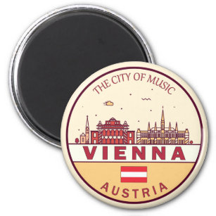 Wenen Oostenrijk City Skyline Emblem Magneet