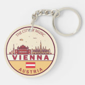 Wenen Oostenrijk City Skyline Emblem Sleutelhanger (Achterkant)