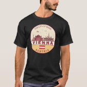 Wenen Oostenrijk City Skyline Emblem T-shirt (Voorkant)
