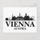 Wenen Oostenrijk Cityscape Zwart Wit Briefkaart (Voorkant)