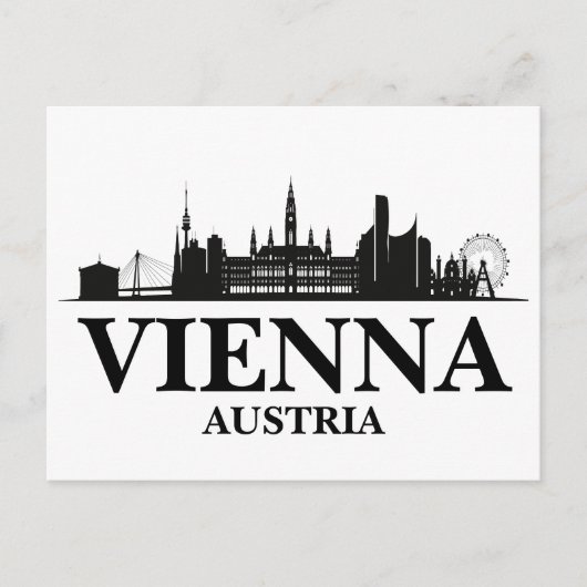 Wenen Oostenrijk Cityscape Zwart Wit Briefkaart (Voorkant)