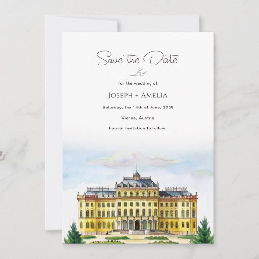 Wenen Oostenrijk Destination Wedding Save the Date (Voorkant)