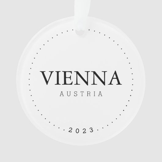 Wenen, Oostenrijk Eenvoudige Internationale Reisdo Ornament (voorkant)