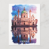 Wenen Oostenrijk Karlskirche Kerk Waterverf Briefkaart (Voorkant)