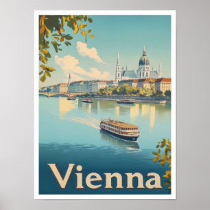 Wenen Oostenrijk Kunst Vintage Reizen Illustratie Poster