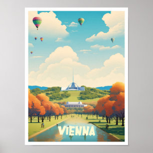 Wenen Oostenrijk Kunst Vintage Reizen Illustratie Poster